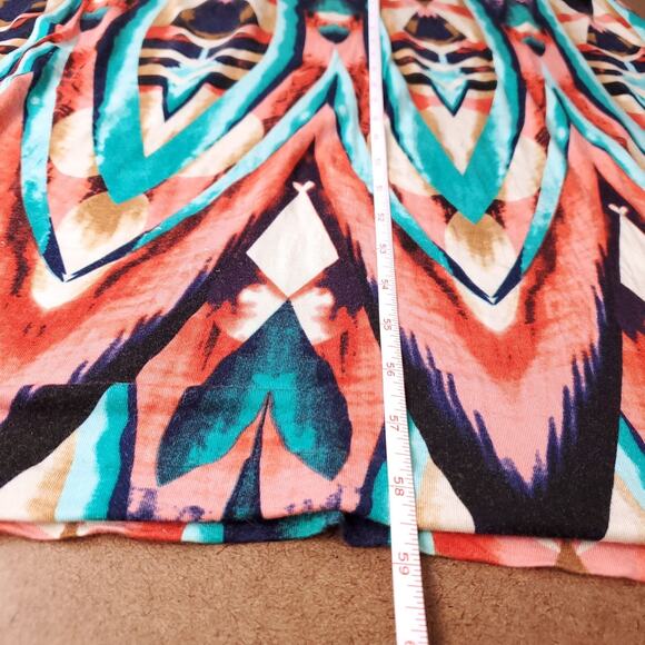 Felicity & Coco Jersey Maxi Dress M Multi Crochet Back Empire Waist Flowy Boho - Picture 7 of 11